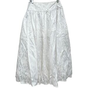 Jessica McClintock Vintage White Satin Full Midi Skirt Size 12 Wedding